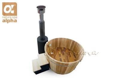 ไวน์ Barrel ซาวน่าอ่างน้ำร้อนด้วยเตาเผาไหม้ไม้ภายนอก SOT2 - 1829