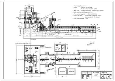 R6M 1 Strand เครื่องหล่อ Billet ด้วยการสนับสนุนทัพพี Turret